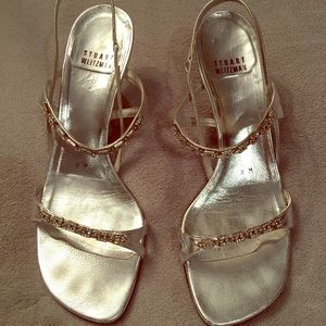 Beautiful silver Stuart Weitzman heels size 8